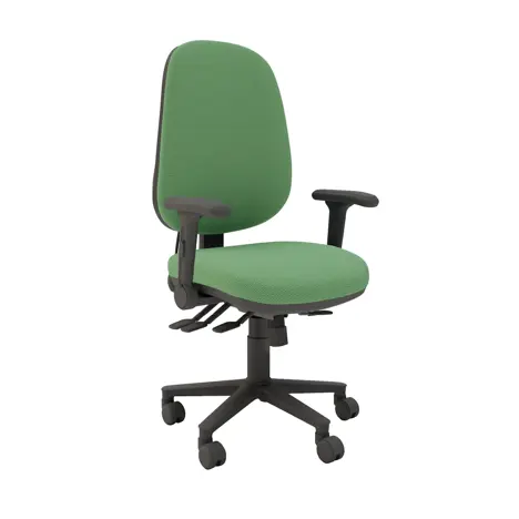 Multi-functional High Back Task Chair - Black Base - Folding Arms - Drawbridge